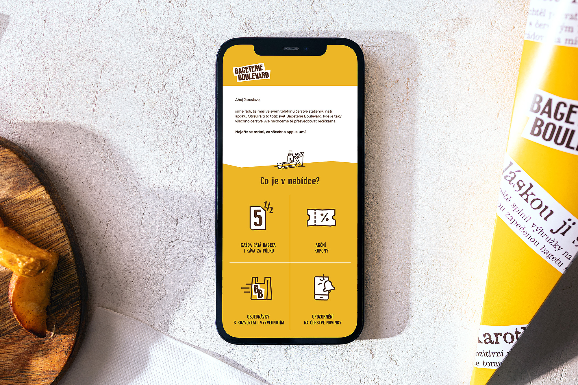 Bageterie Boulevard navrh aplikacie UI