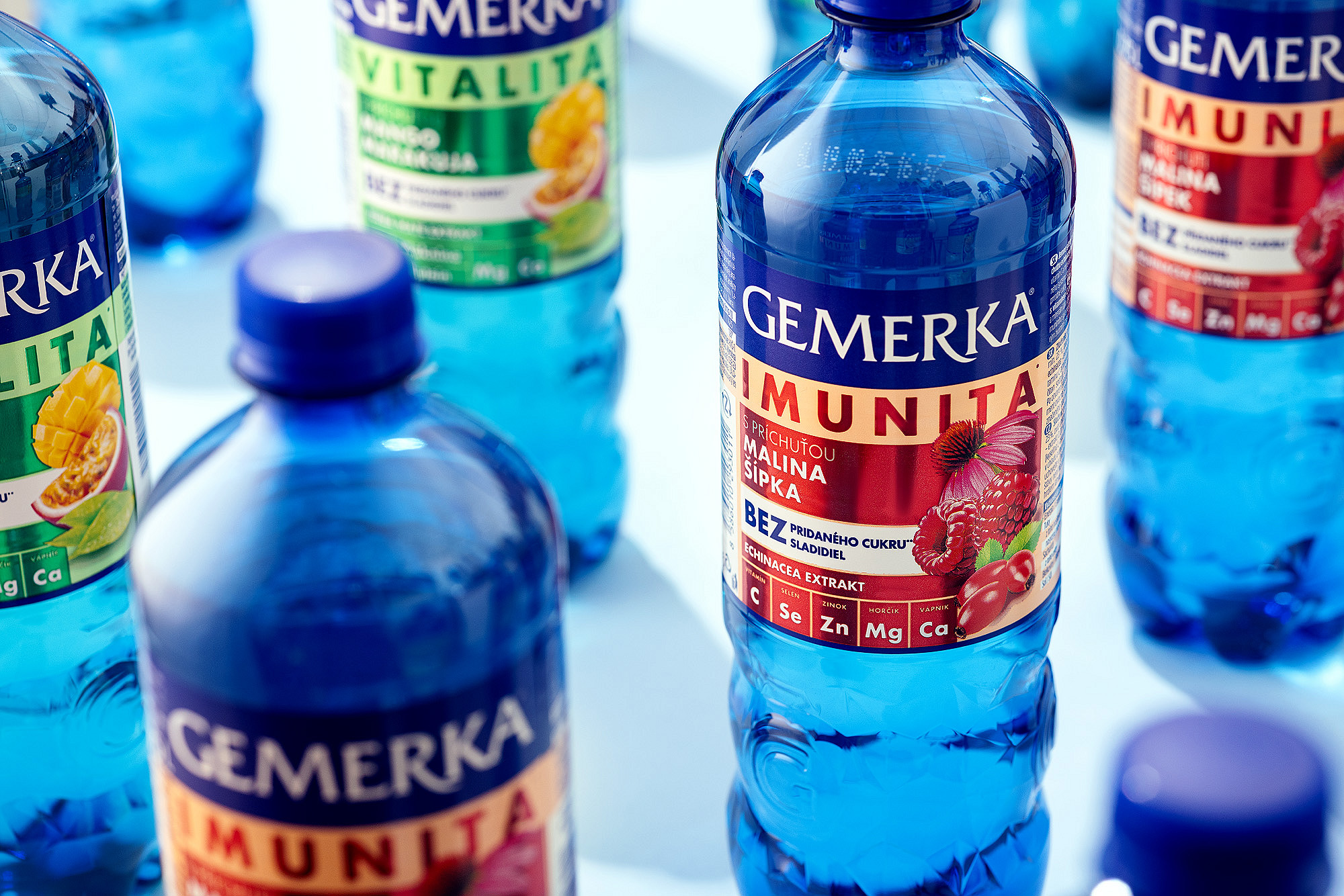 Gemerka functional drinks packaging: Vitality, Immunity, Energy and Antiox