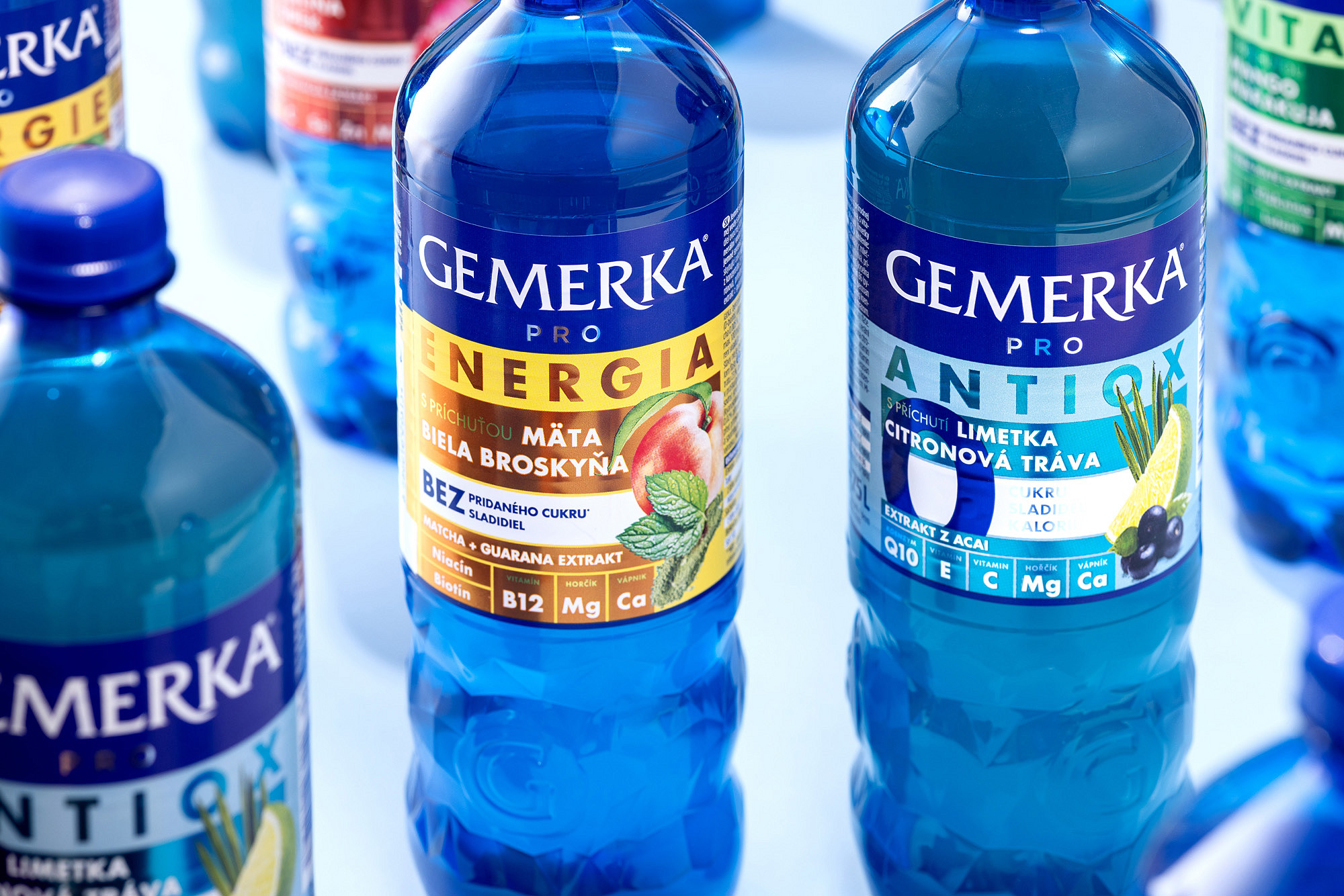 Gemerka functional drinks packaging: Vitality, Immunity, Energy and Antiox