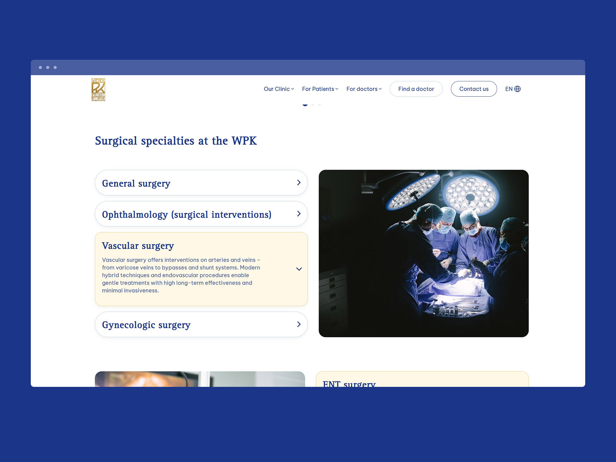 wiener privat klinik web design