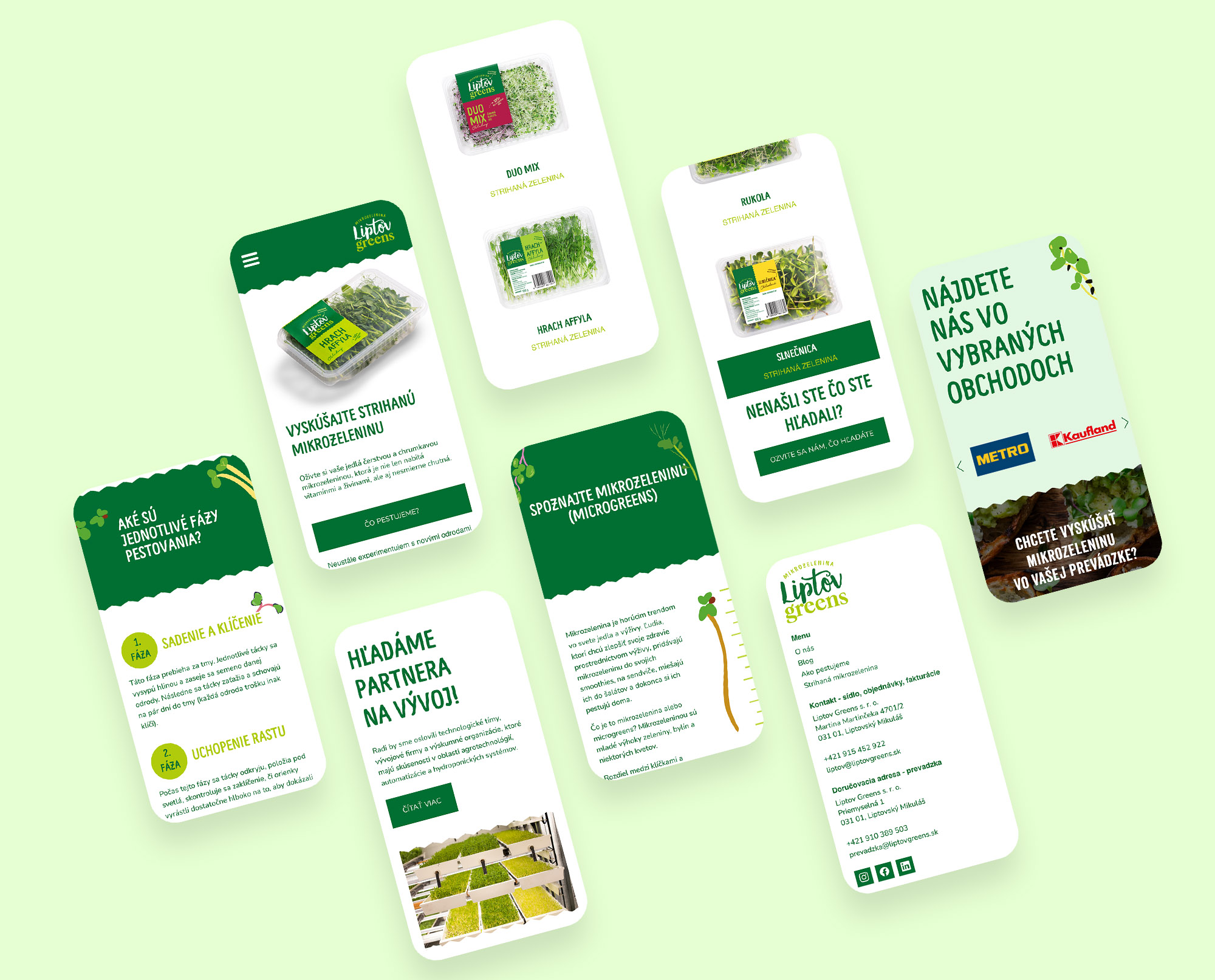 Liptov Greens packaging & branding