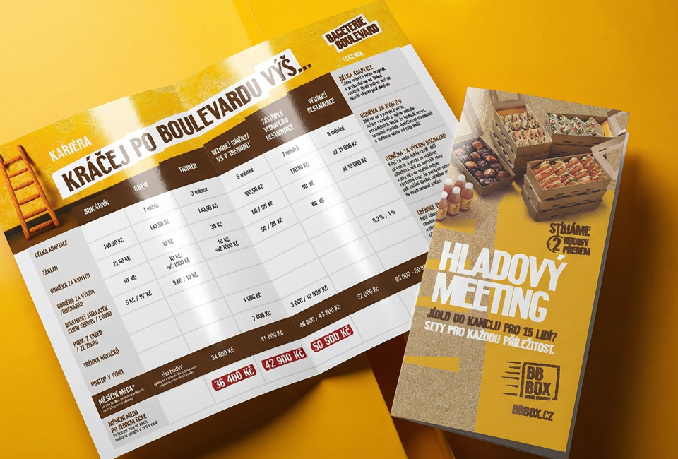 Grafický design a zpracování tiskovin pro Bageterie Boulevard